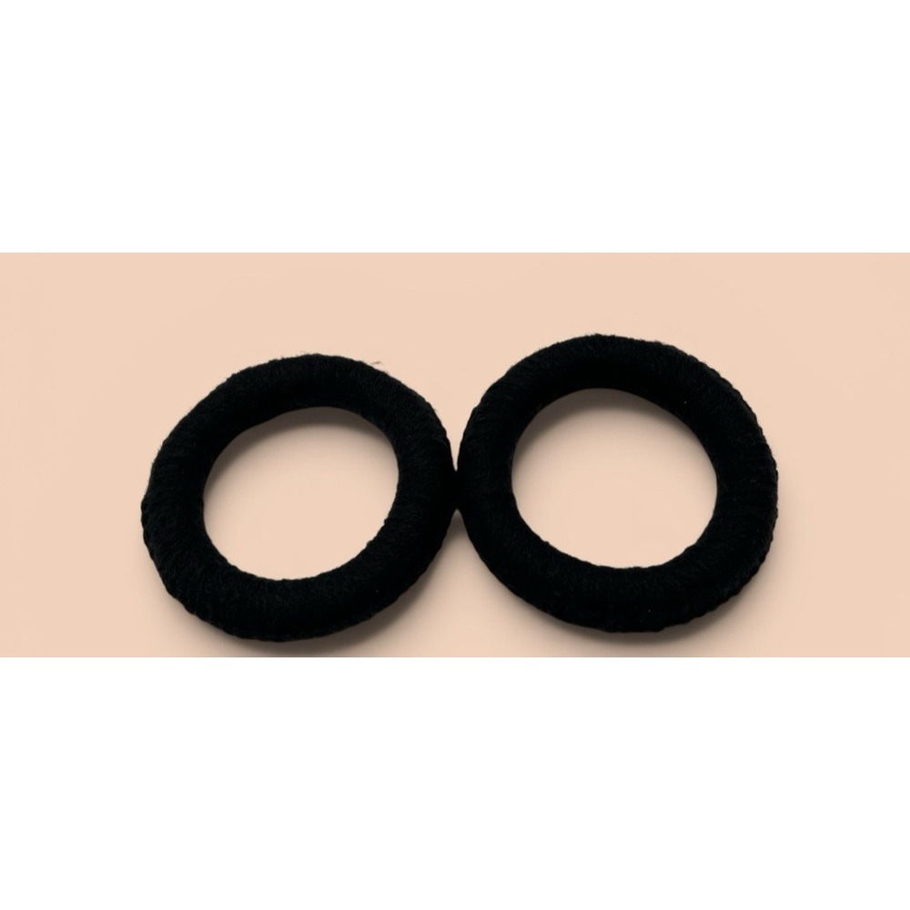 2 Mata Ortiz Pottery Olla Rings Hand Made Mexican Clay Black Yarn Mexico 3.5"